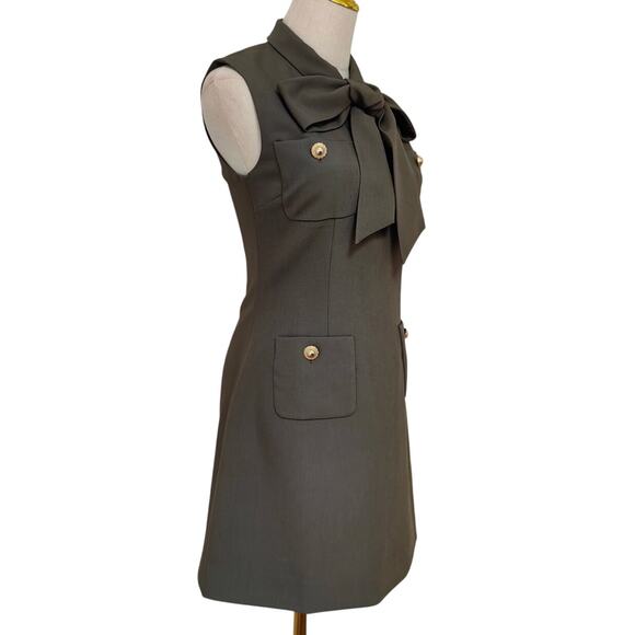 Self-Portrait Khaki Twill Mini Dress US 8 - Picture 8 of 12